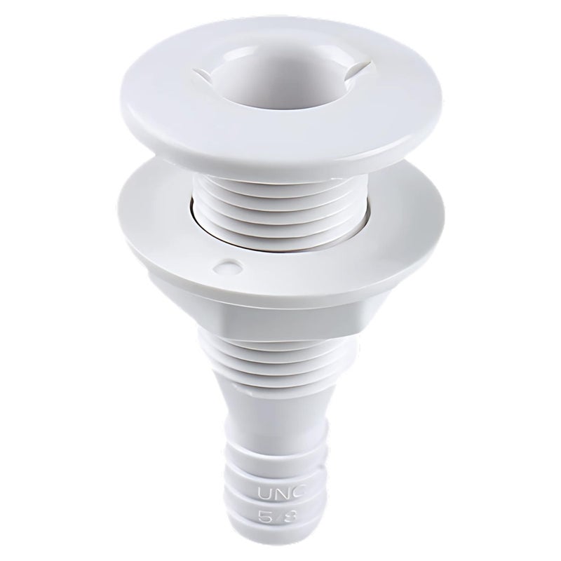 SEAFLO â…â€ Thru Hull Fitting Marine Boat, Polypropylene, Plastic Drain Overflow Connector, Corrosion Resistant Saltwater Safe, Transom Mount, Bilge Port Deck Outlet, 4-Year Warranty (White, 1-Pack) - Image 5